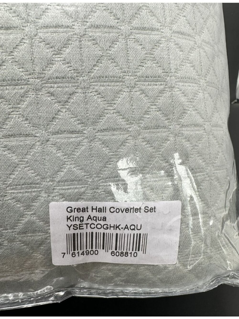 ANN GISH x THE MET GREAT HALL AQUA King 4 pc Coverlet Set w/3 Shams NEW $525 - Picture 8 of 10